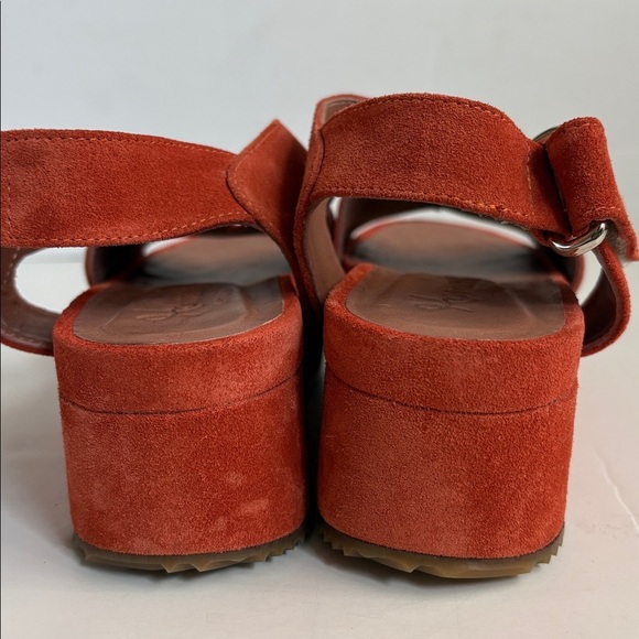 Homers Artisan orange suede platform slingback sandals - Picture 3 of 16